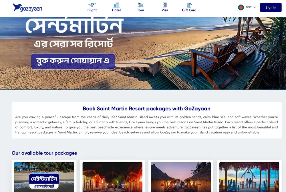 GoZayaan SEO content builder website screenshot